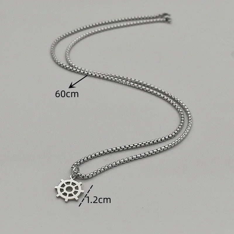 Long Feather Pendant Choker Necklace — Stainless Steel