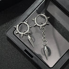 Punk Gothic Spike Asymmetric Dangle Hoop Earrings