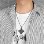 Cross Jesus Pendant Necklace — Stainless Steel