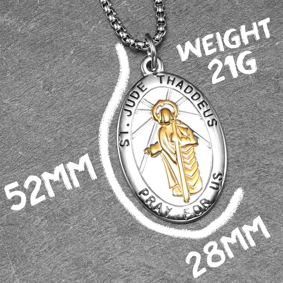 St. Jude Pendant Necklace Stainless Steel