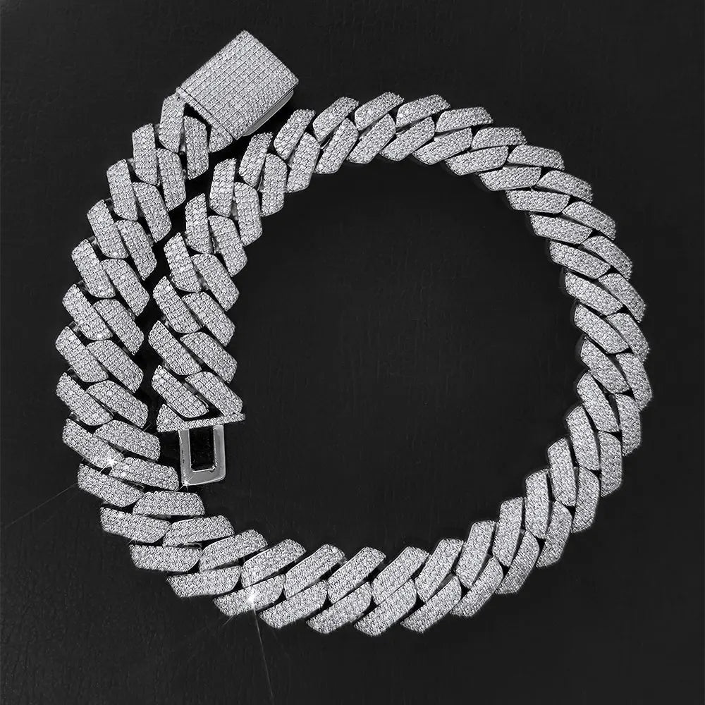 Two-Tone Iced Out Cuban Chain Necklace 20MM