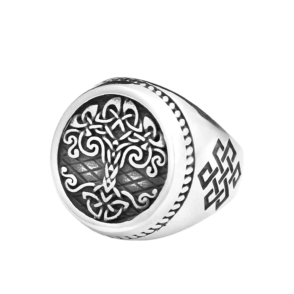 Fashion Punk Vintage Skull Ring Stainless Steel Gothic Biker Ring For Men Women Unique Viking Amulet Jewelry Gift