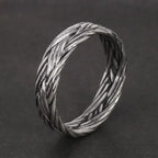 Viking Jewelry 925 Sterling Silver Braided Ring For Men And Women Couple Wedding Bands for Lovers