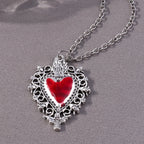 Gothic Skull Love Heart Necklace for Women Men Religious Crucifix Necklaces Punk Jewelry Gifts