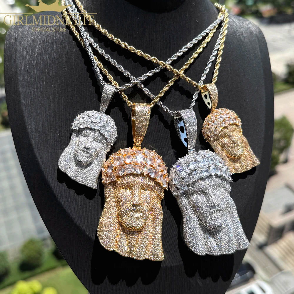 2026 New Hip Hop CZ Stone Paved Bling Iced Out JESUS PIECE Pendants Necklaces Gold Silver Color Charm for Men Rapper Jewelry
