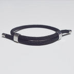 Adjustable Woven Cord Bracelet — Stainless Steel Sliding Clasp