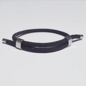 Adjustable Woven Cord Bracelet — Stainless Steel Sliding Clasp
