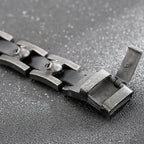 Punk Gothic Men's Skull Bracelet Distressed 316L Stainless Steel & Leather Wrap Bracelet for Men With Watch Strap Clasp