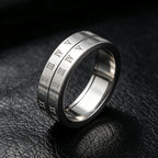 12mm Three Ring Turning Ring sliver Stainless Steel Ring Wings Of Liberty Flag Finger Rings For Men Women Jewelry Anime Fans