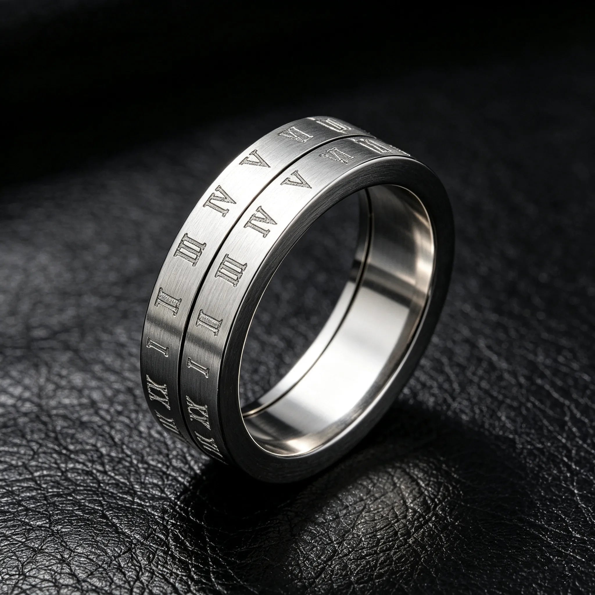 12mm Three Ring Turning Ring sliver Stainless Steel Ring Wings Of Liberty Flag Finger Rings For Men Women Jewelry Anime Fans