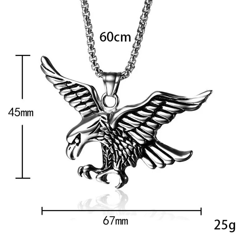 Gold Eagle Pendant Necklace Stainless Steel