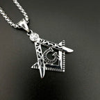 Hot sale new Free mason Masonic AG titanium steel necklace with rainstone HIPHOP pendant fashion jewelry best friends Promotion