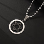 Hamsa Hands of Fatima Hebrew Pendant Stainless Steel Jerusalem Star of David Necklace Women's Jewish Jewelry