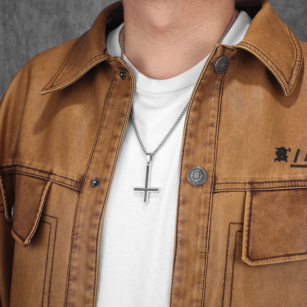 Inverted Cross Pendant — Stainless Steel