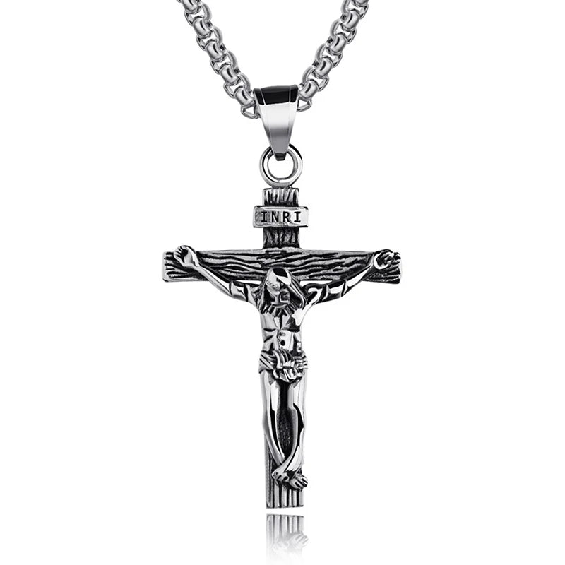 Jesus Cross Gold Pendant Necklace