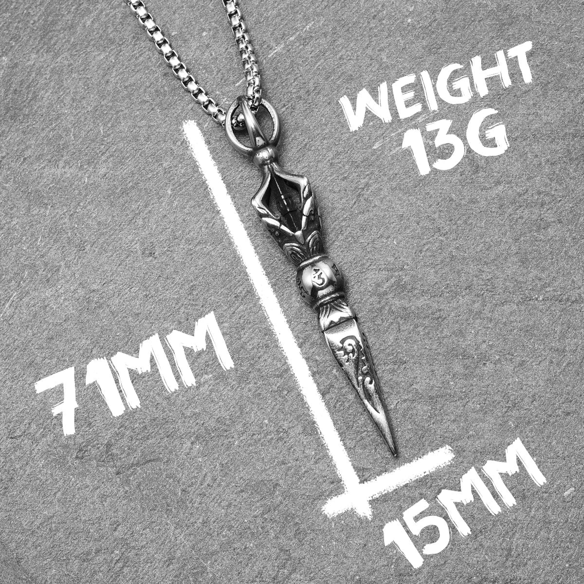 Exorcism Scepter Pendant — Stainless Steel