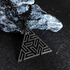 Fashion Men Stainless Steel Necklace Triangle Pendant Hip Hop Necklaces for Men Creative Jewelry Accessories Anniversary Gift