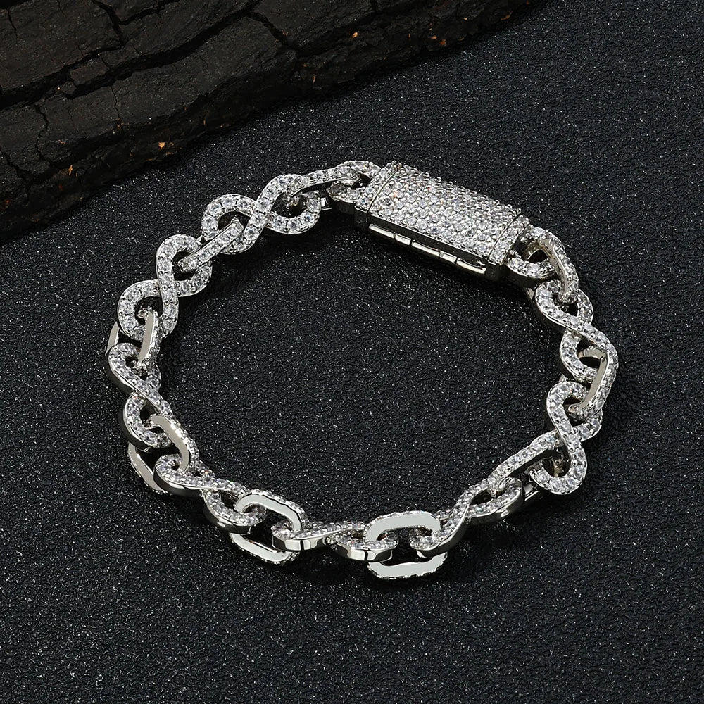 Iced Out Cuban Chain Necklace Stainless Steel 6MM