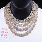 Iced Out Cuban Chain Necklace Stainless Steel 20MM