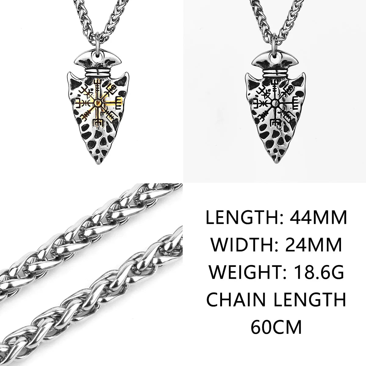 Viking Vegvisir Stainless Steel Pendant Necklace