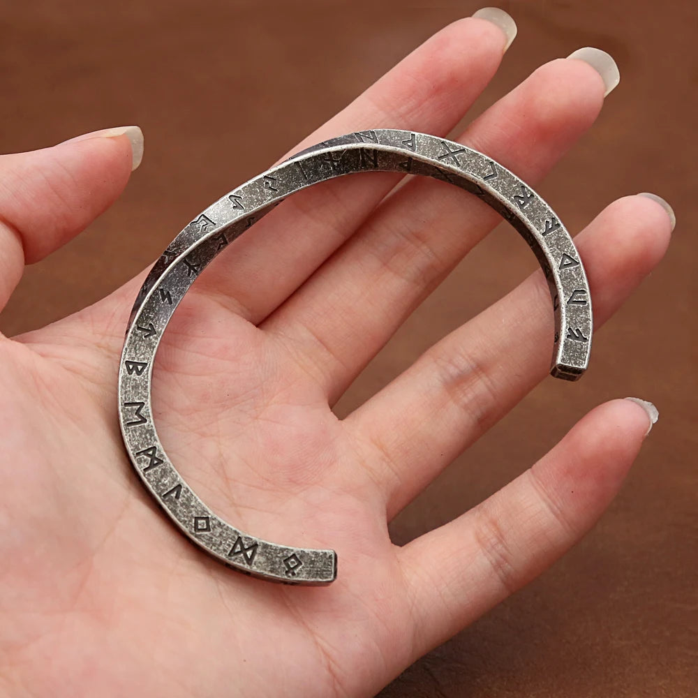 Mobius Rune Cuff Bracelet — Stainless Steel