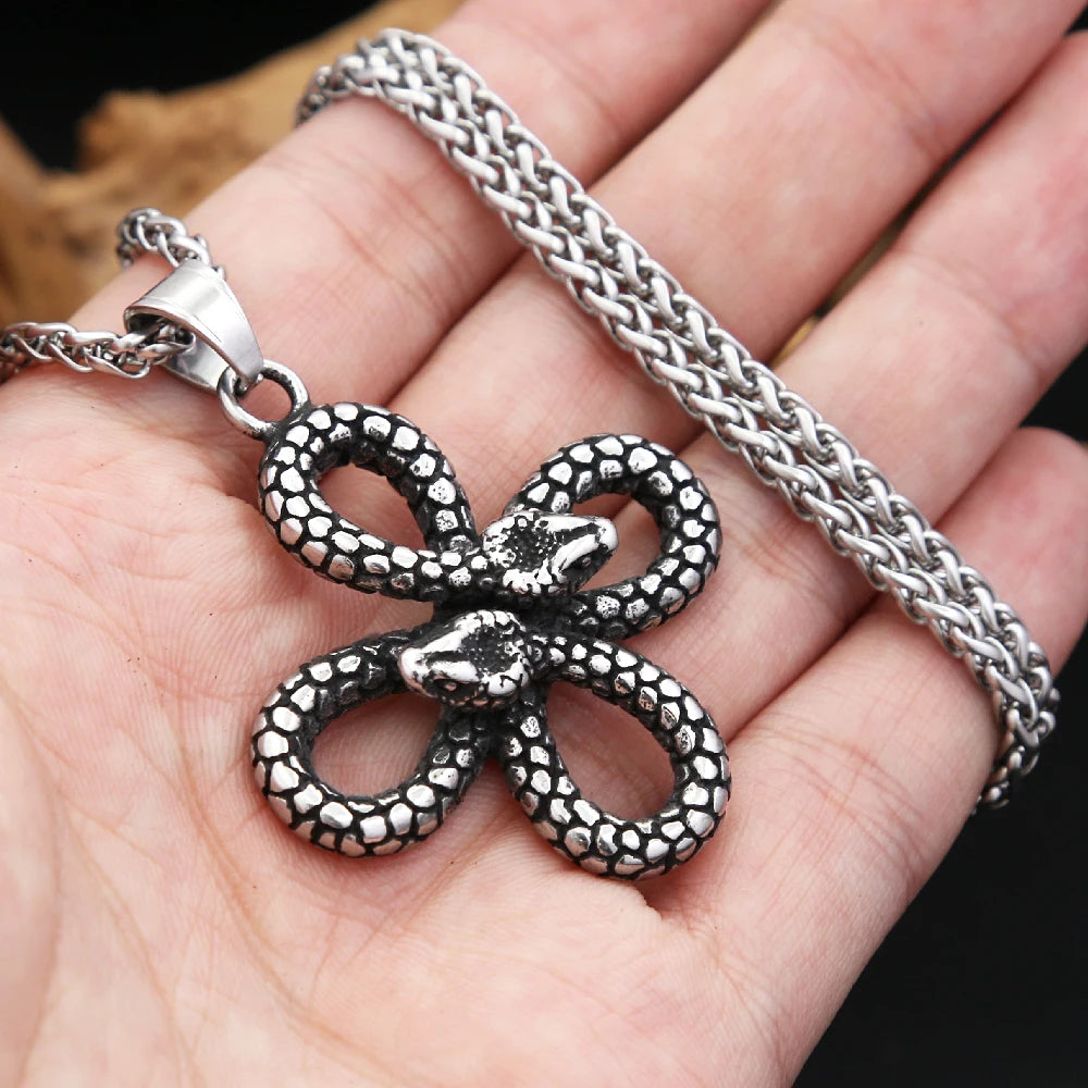 Gothic Snake Stainless Steel Pendant Necklace
