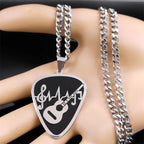 Guitar Pick Musical Pendant — Stainless