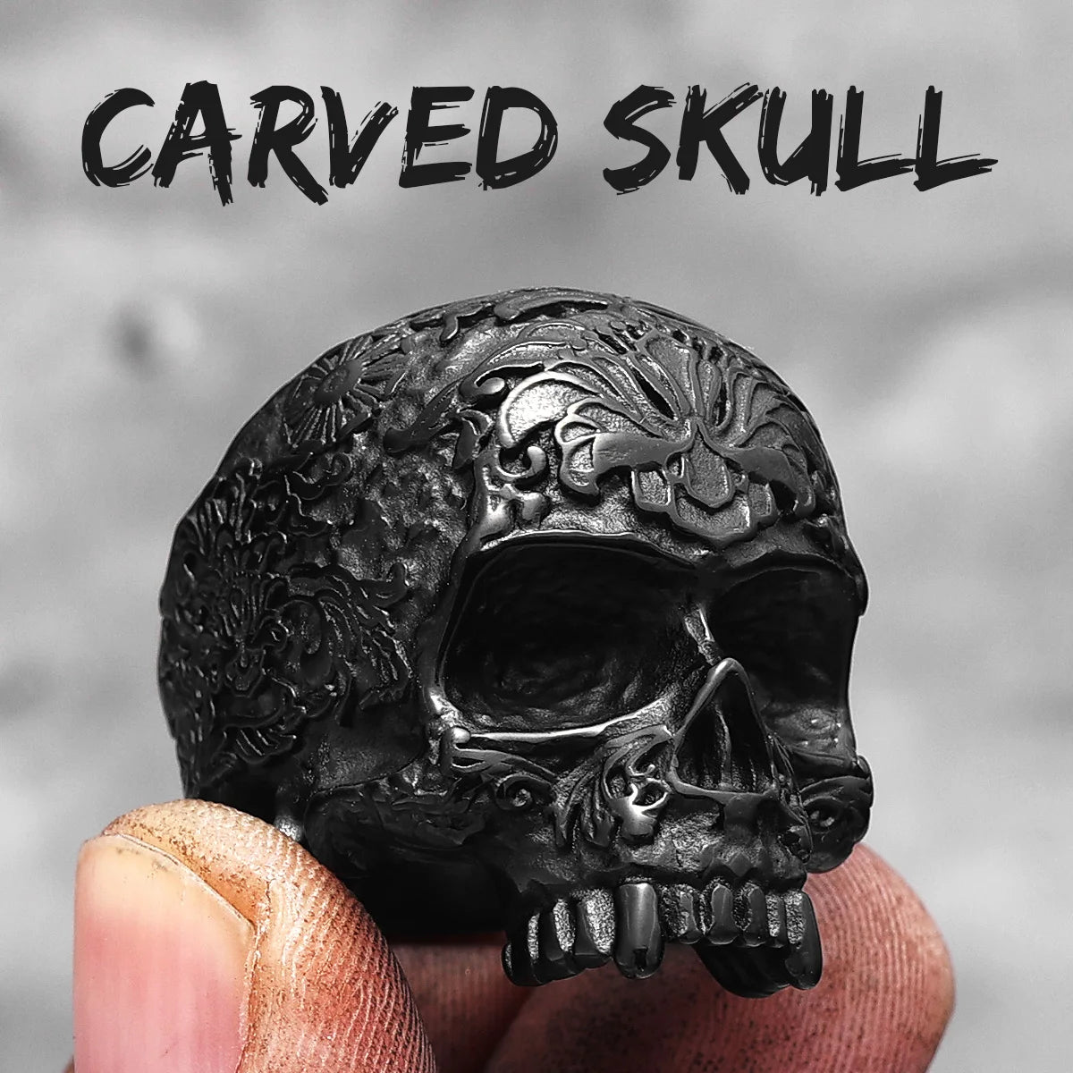 Vintage Punk Gothic All Skull Head Series Stainless Steel Womens Mens Rings Unique for Biker Jewelry Creativity Gift
