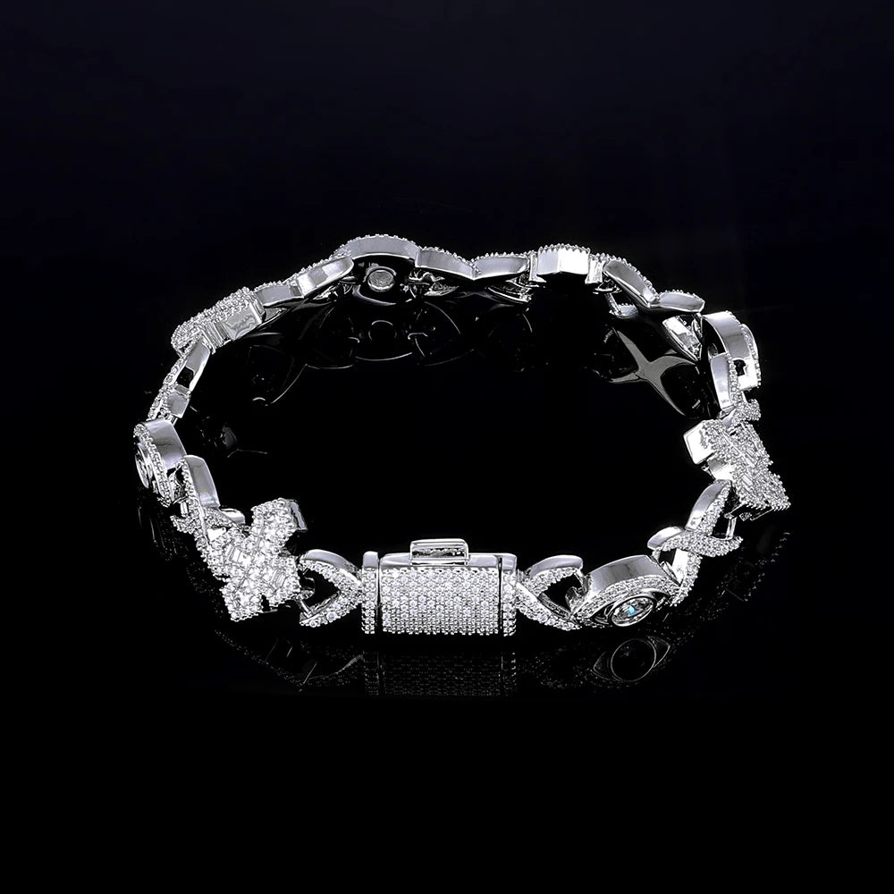 Cross Cuban Chain Necklace Iced Out Stainless Steel