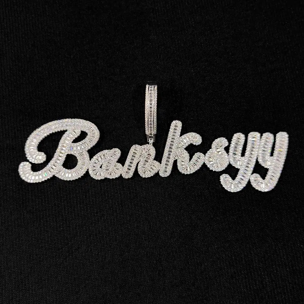 Iced Out Letter Pendant Necklace Gold