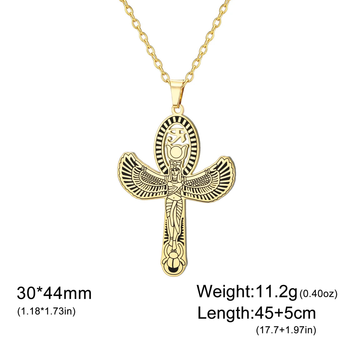 Eye of Horus Cross Wing Pendant Necklace