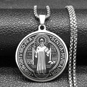 Saint Benedict Medallion Necklace — Black
