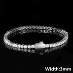 NUOYA Hip Hop Tennis Bracelet Iced Out AAAAA CZ Diamond Star Chain Bling White Gold Plated Jewelry luxury Gift Women Men