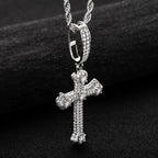 Iced Out Cross Pendant — 925 Silver