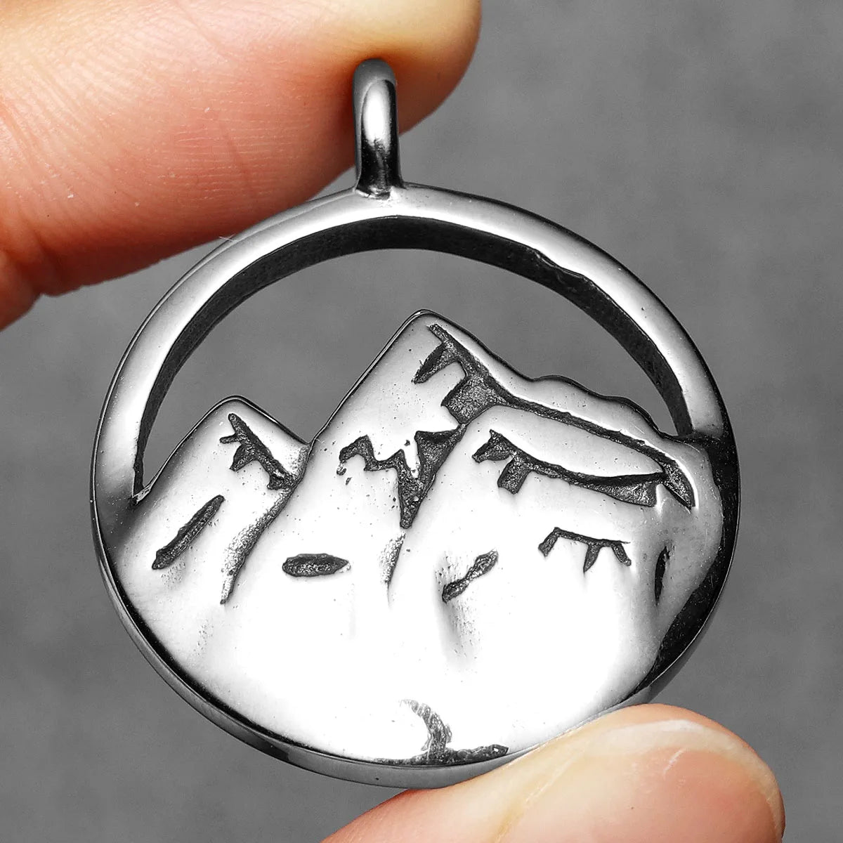 Snow Mountain Minimal Pendant — Stainless Steel