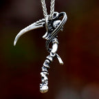 2023 NEW 316L stainless steel Vintage Sickle skull biker High Quality Jewelry Special Design Skeleton Men's Pendant