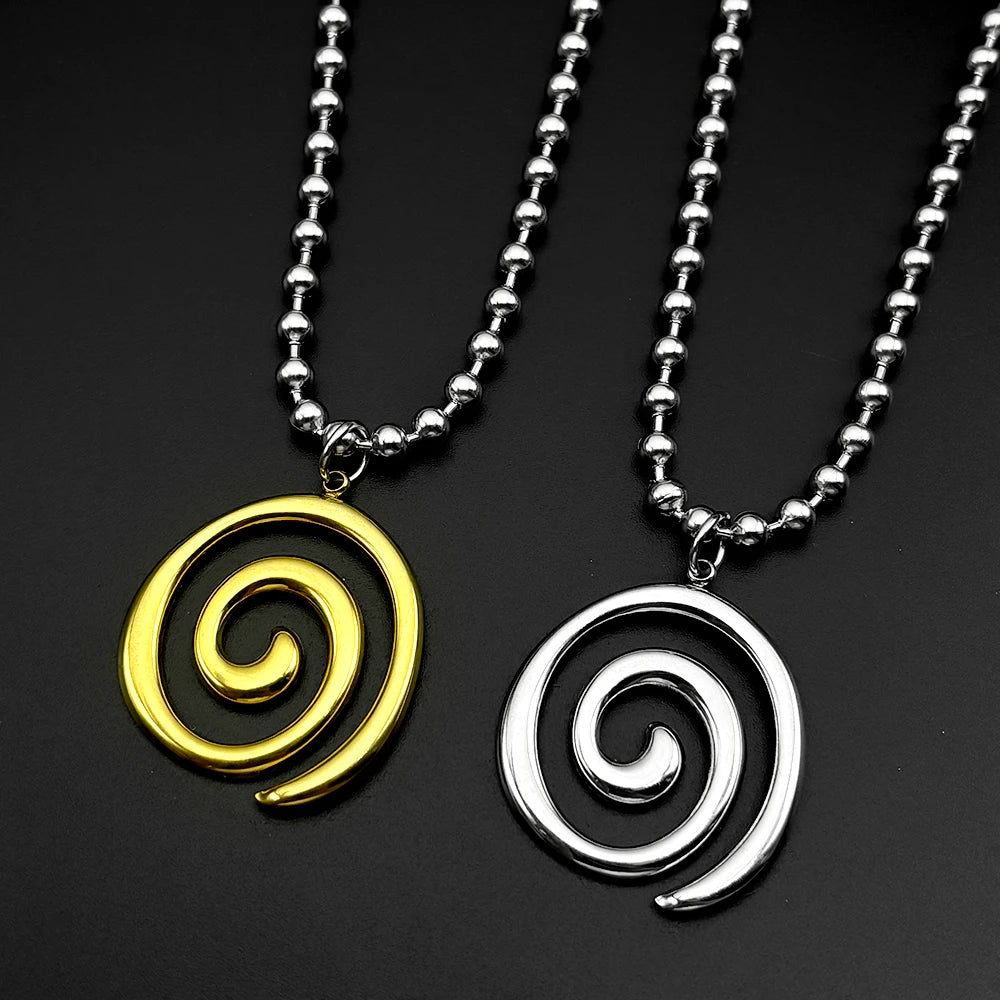 Y2K Spiral Vortex Beads Chain Choker For Women Men Stainless Steel Punk Grunge Aesthetic Art Goth Fashion Necklace