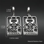 Star Moon Steel Earrings Vintage Goat Sheep Head