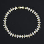 Luxury Dainty Tennis Bracelet for Women Silver Color Sparkling Cubic Zircon Stackable Chain Crystal Banquet Wedding Jewelry H085