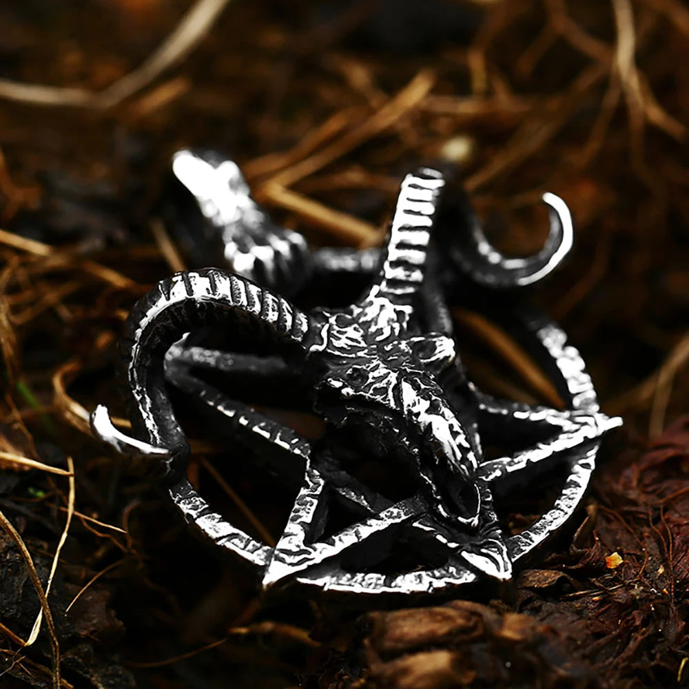 Skull Pentagram Pendant — Stainless Steel