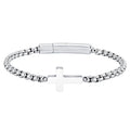 Cross Ball Chain Link Bracelet — Stainless Steel