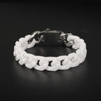 Simple Stainless Steel Ceramic Cuban Bracelet Men's and Women's Same Patchwork Four Side Grinding Titanium Steel Accessories