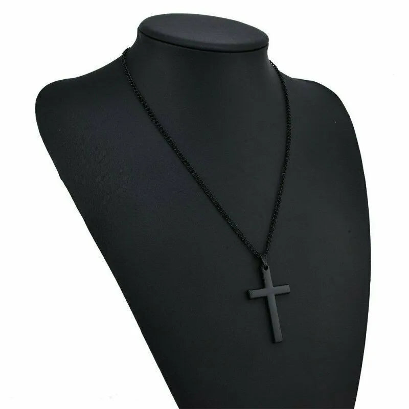 3-piece Set of Three-Colored Smooth Cross Cuban Chain Necklace in Minimalist Neutral Style, Suitable for Daily Commute