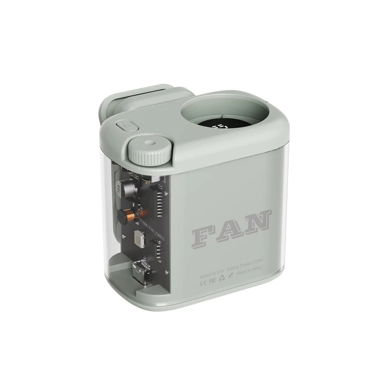 Hands-free Wearable Waist Fan & Umbrella Clip-on Fan 16000RPM Powerful Portable Fan Stepless Control Digital Display