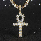 Hip Hop Cross Pendant Necklace For Women Jewelry Female Statement Men Iced Out Tennis Chain Gold Color Jewellery Gift