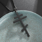 Male Black Plated St Peter's Inverted Cross Pendant Necklace for Men Stainless Steel Choker Crux de Sanctus Petrus