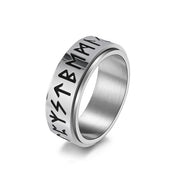 Nordic Viking Odin Rune Spinner Ring — Stainless Steel