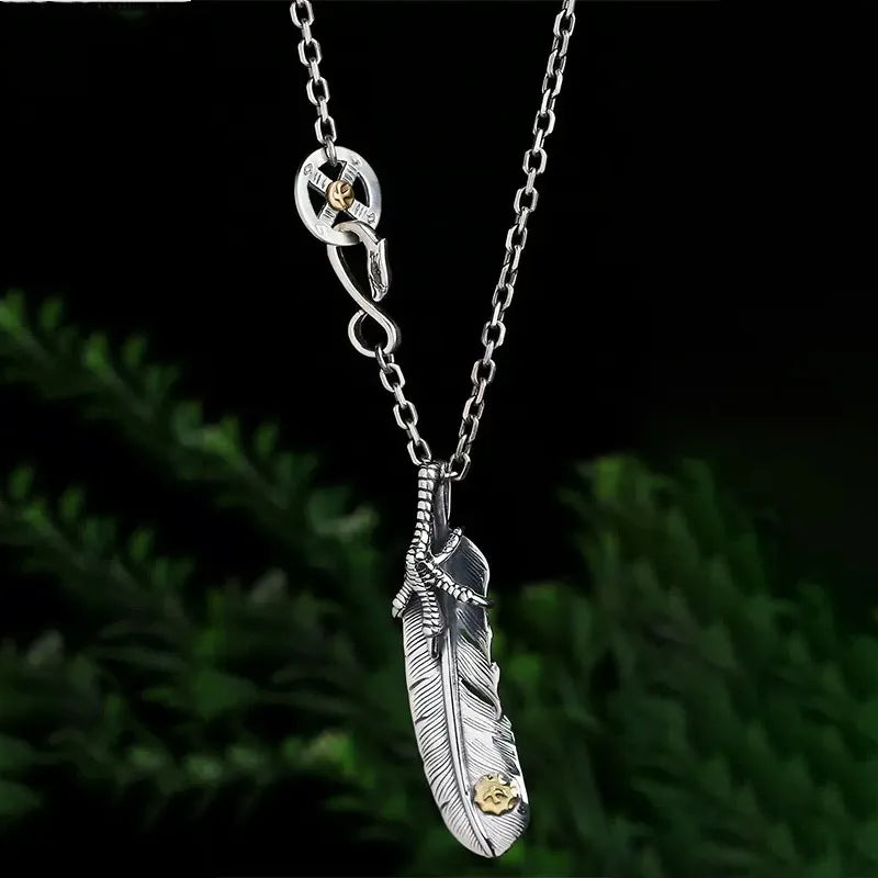 Feather 925 Silver Pendant Necklace
