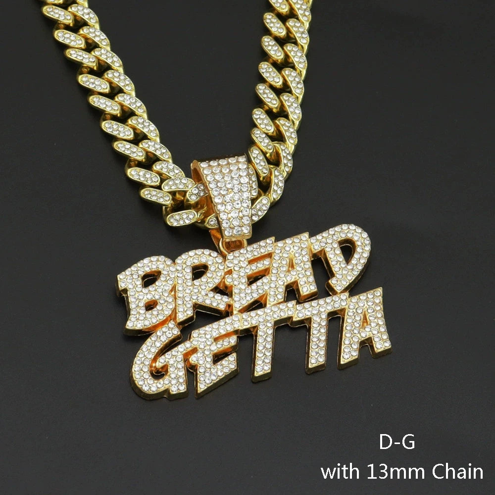 Cuban Chain Letter Pendant Necklace — Zinc Alloy