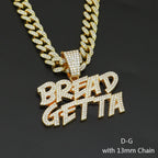 Cuban Chain Letter Pendant Necklace — Zinc Alloy